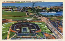 Aerial view of Municipal Stadium and Navy Yard, Philadelphia, Pennsylvania, USA, 1937