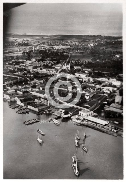 Aerial view of Natal, South Africa, from a Zeppelin, 1930 (1933). Artist: Unknown