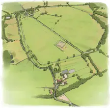 Aerial view of Silchester Roman City Walls from the North West, c2010. Artist: Peter Urmston