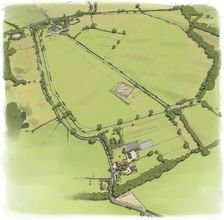 Aerial view of Silchester Roman City Walls from the North West, c2010. Artist: Peter Urmston