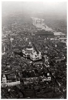 Aerial view of St Paul's Cathedral, London, from a Zeppelin, 1931 (1933)