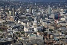 Aerial view of St Paul's Cathedral and the City of London, 2006. Artist: Historic England Staff Photographer