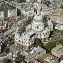 Aerial view of St Paul's Cathedral, City of London, c2000s(?)