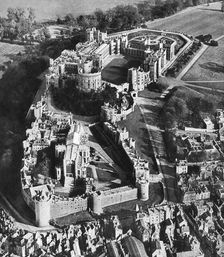 Aerial view of Windsor Castle, with St George's Chapel in the foreground, 1935