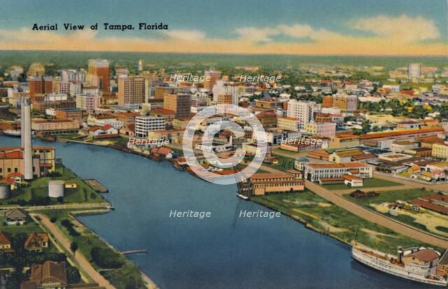 'Aerial View of Tampa, Florida', c1940s. Artist: Unknown.
