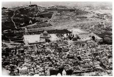 Aerial view of the Mosque of Omar, Jerusalem, Palestine, from a Zeppelin, 1931 (1933)