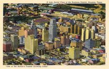 Aerial view of the business district, Houston, Texas, USA, 1950