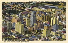 Aerial view of the business district, Houston, Texas, USA, 1950