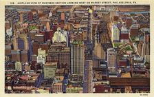 Aerial view of the business district, Philadelphia, Pennsylvania, USA, 1933