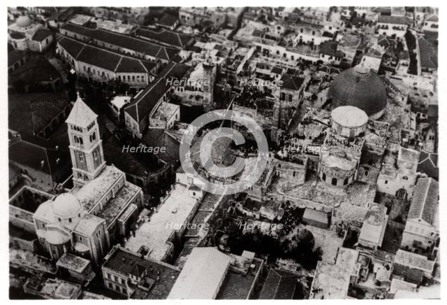 Aerial view of the Church of the Holy Sepulchre, Jerusalem, Palestine, from a Zeppelin, 1931 (1933). Artist: Unknown