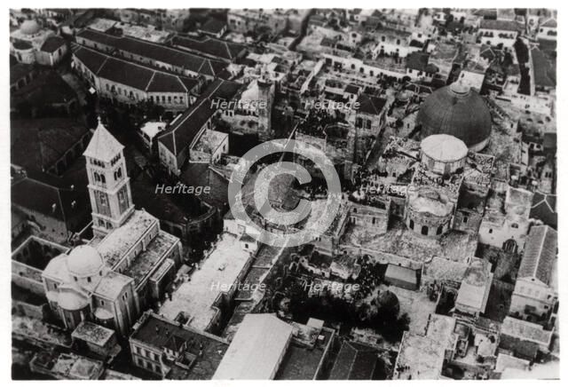 Aerial view of the Church of the Holy Sepulchre, Jerusalem, Palestine, from a Zeppelin, 1931 (1933). Artist: Unknown
