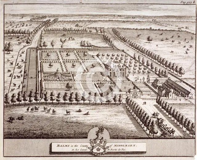 Aerial view of the estate belonging to Baumes House, Hoxton, London, c1600. Artist: Anon