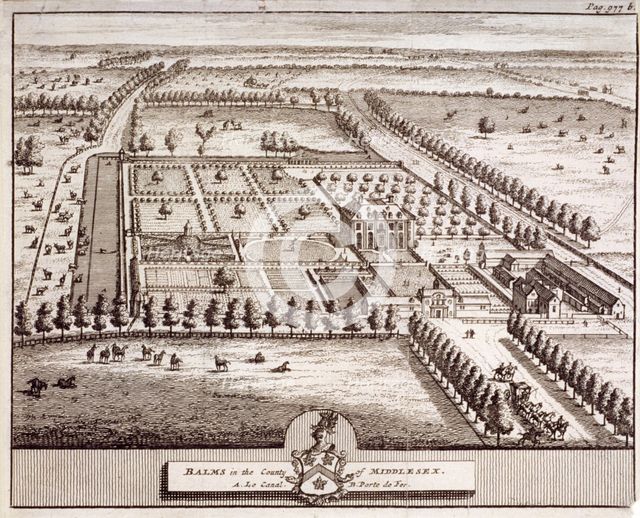 Aerial view of the estate belonging to Baumes House, Hoxton, London, c1600. Artist: Anon