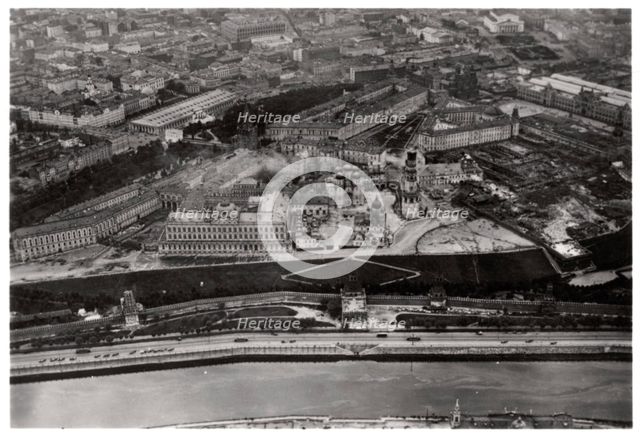 Aerial view of the Kremlin, Moscow, USSR, from a Zeppelin, 1930 (1933). Artist: Unknown