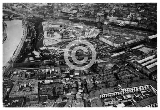Aerial view of the Kremlin, Moscow, USSR, from a Zeppelin, 1930 (1933). Artist: Unknown