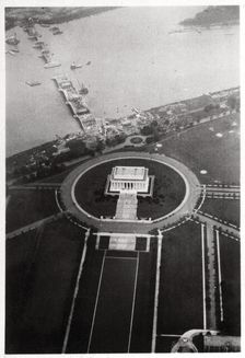 Aerial view of the Lincoln Memorial, Washington DC, USA, from a Zeppelin, 1928 (1933)
