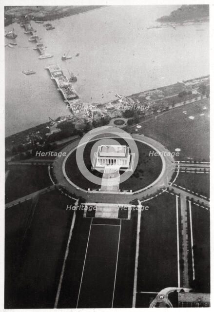 Aerial view of the Lincoln Memorial, Washington DC, USA, from a Zeppelin, 1928 (1933). Artist: Unknown