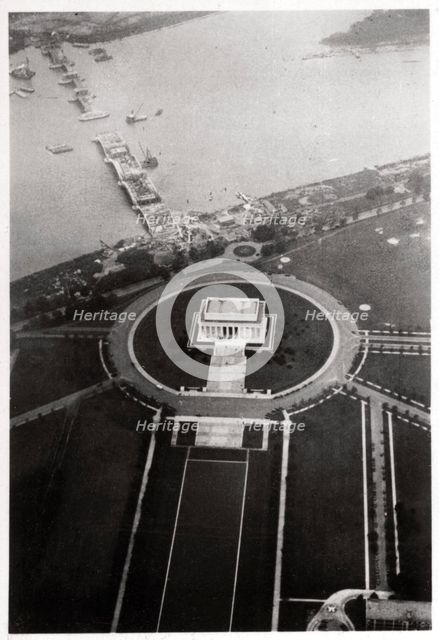Aerial view of the Lincoln Memorial, Washington DC, USA, from a Zeppelin, 1928 (1933). Artist: Unknown