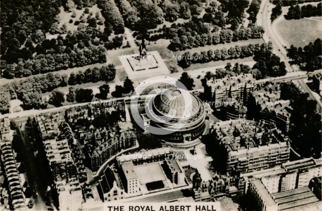 Aerial view of the Royal Albert Hall, 1939. Artist: Unknown