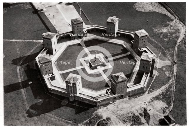 Aerial view of the Tannenberg Memorial, near Olsztynek, Poland, from a Zeppelin, c1931 (1933). Artist: Unknown