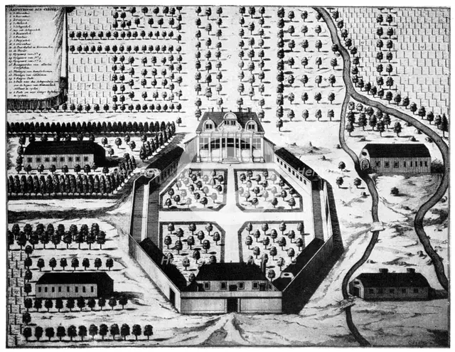 Aerial view of the Vergelegen wine estate, South Africa, 18th century (1931). Artist: Unknown