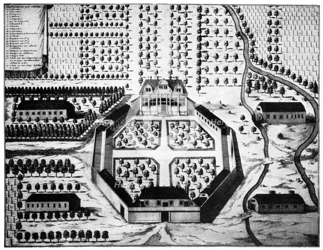 Aerial view of the Vergelegen wine estate, South Africa, 18th century (1931). Artist: Unknown