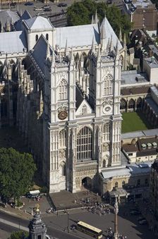 Aerial view of the west elevation of Westminster Abbey, London, 2006. Artist: Historic England Staff Photographer