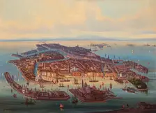 Aerial view of Venice, 1867. Creator: Rieger, Alberto (1834-1904)