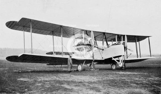 Aeroplane in which Alock and Brown made the first non-stop transatlantic flight, 1919. Artist: Unknown