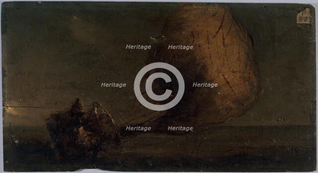 Aerostat falling, c1860. Creator: Unknown.