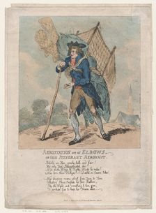 Aerostation out at Elbows, or The Itinerant Aeronaut, September 5, 1785., September 5, 1785. Creator: Thomas Rowlandson
