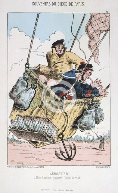 'Aerostier', Siege of Paris, 1870-1871. Artist: Anon