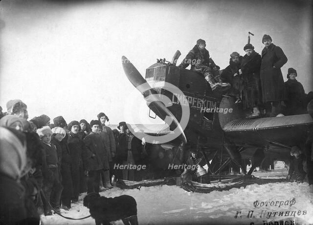 Aerosleds on the Ob, 1880. Creator: GP Putintsev.