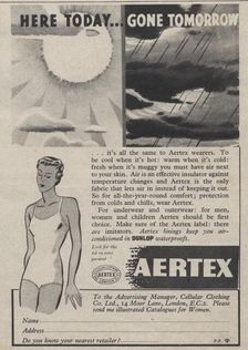 Aertex clothing, 1939