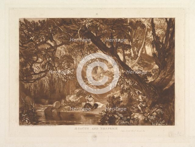 Aesacus and Hesperie, Vide Ovid Metamorphosis, Book XI (Liber Studiorum, part X..., January 1, 1819. Creator: JMW Turner.