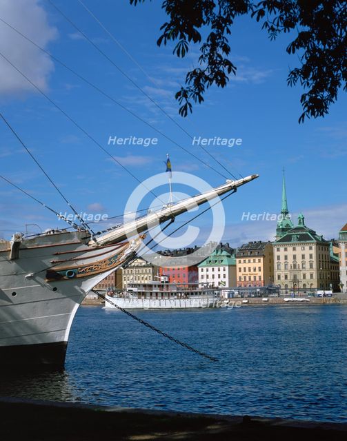 'AF Chapman' sailing ship (youth hostel), Stockholm, Sweden. Creator: Peter Thompson.