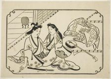 After a little music, from an untitled series of 12 erotic prints, c. 1673/81. Creator: Hishikawa Moronobu