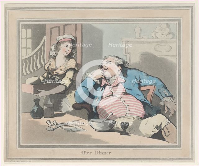 After Dinner, 1790?., 1790?. Creator: Thomas Rowlandson.