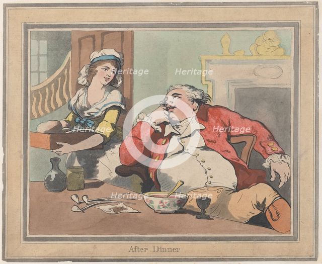 After Dinner, October 22, 1789., October 22, 1789. Creator: Thomas Rowlandson.