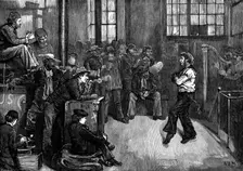 After dinner at the Sailors Home, East End, 1873. Creator: F Wentworth