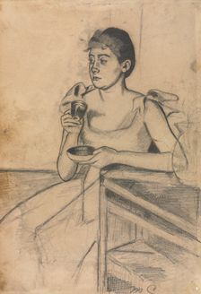 After-Dinner Coffee (recto); After-Dinner Coffee (verso), c. 1889. Creator: Mary Cassatt (American, 1844-1926)