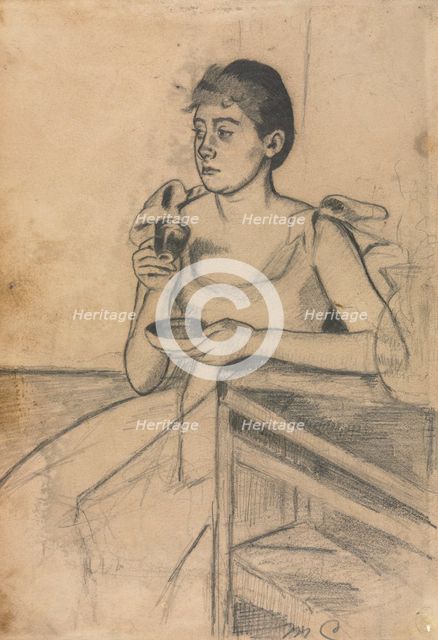 After-Dinner Coffee (recto), c. 1889. Creator: Mary Cassatt (American, 1844-1926).