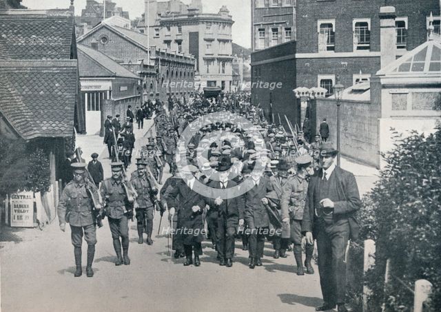 After England declared War: German Reservists, who were arrested, c1914. Artist: Unknown