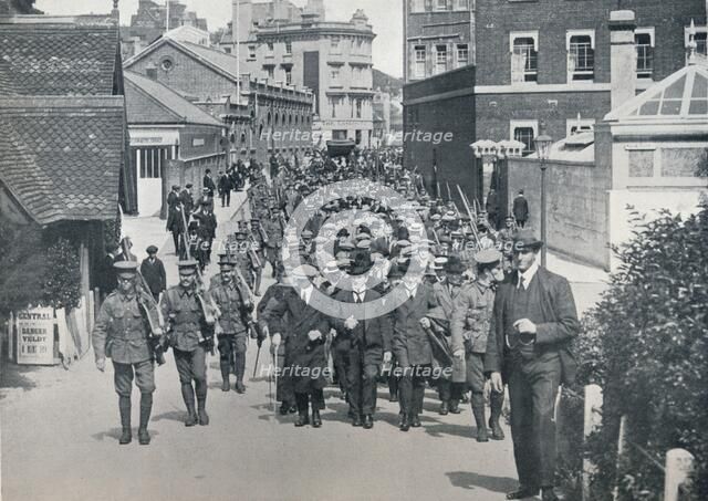After England declared War: German Reservists, who were arrested, c1914. Artist: Unknown