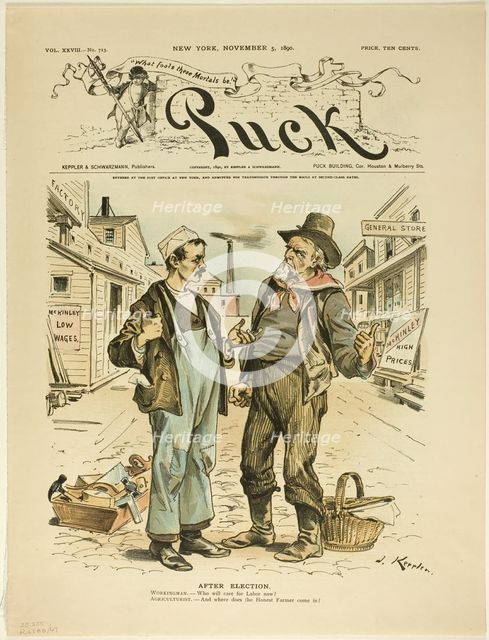 After Election, from Puck, published November 5, 1890. Creator: Joseph Keppler.