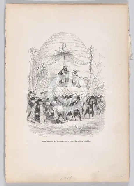 After, in came the body of guards armed with terrible stings from Scenes from the P..., ca. 1837-47. Creator: Andrew Best Leloir.