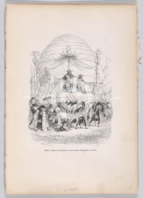 After, in came the body of guards armed with terrible stings from Scenes from the P..., ca. 1837-47. Creator: Andrew Best Leloir.