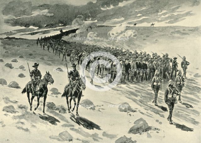 'After Paardeberg: Boer Prisoners on the March', (1901).  Creator: Unknown.