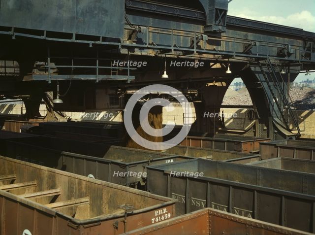 After the ore is weighed in the "Hewlett" [i.e. "Hulett"] machine it is...Cleveland, Ohio, 1943. Creator: Jack Delano.