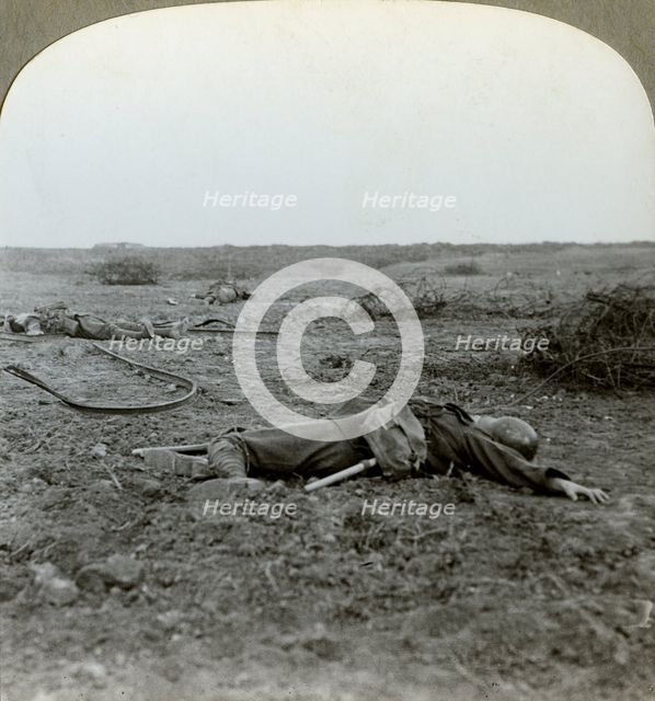 After the attack on Mouquet Farm, Thiepval Ridge, Somme, France, World War I, 1916. Artist: Realistic Travels Publishers